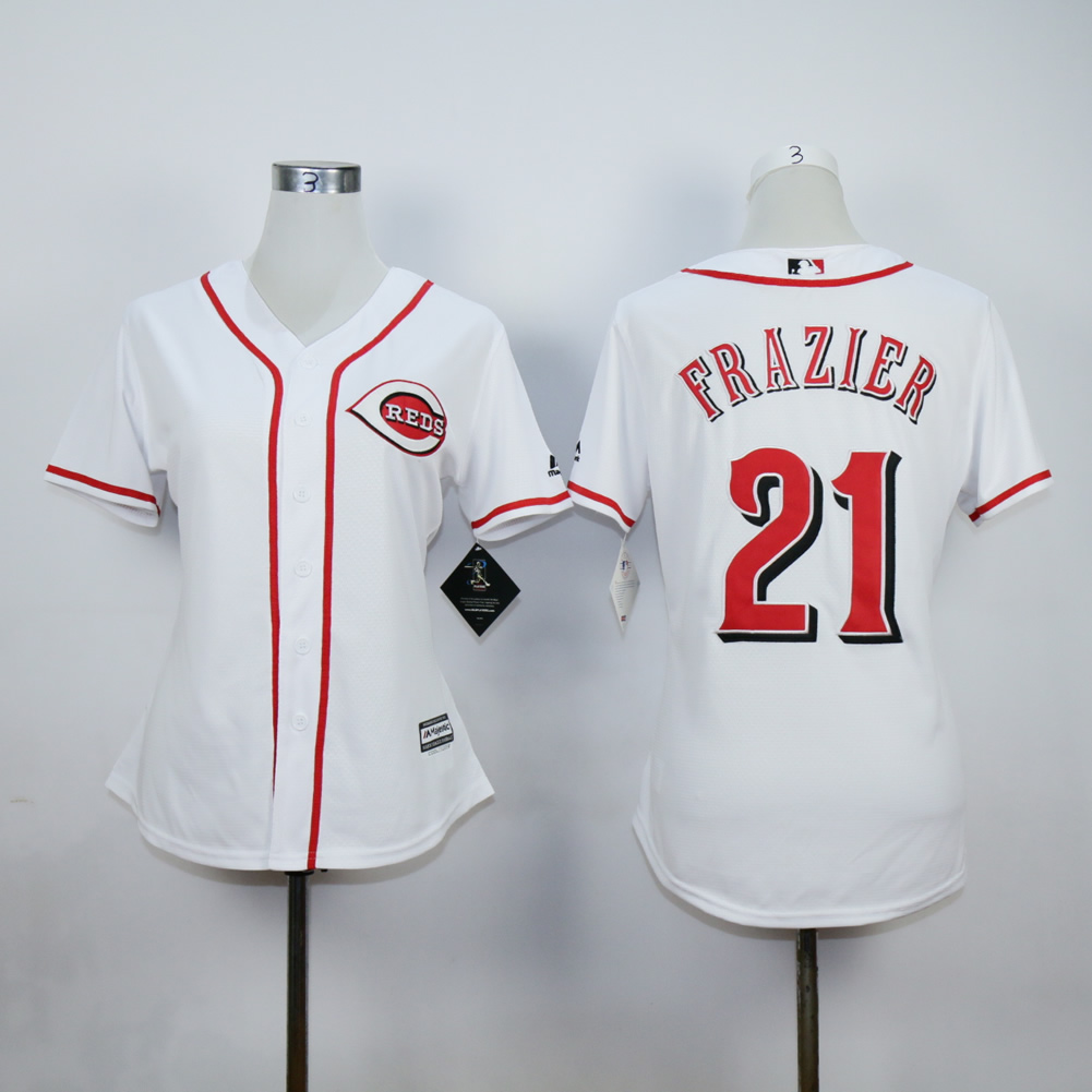 Men MLB Cincinnati Reds #21 Sanders white jerseys->->MLB Jersey